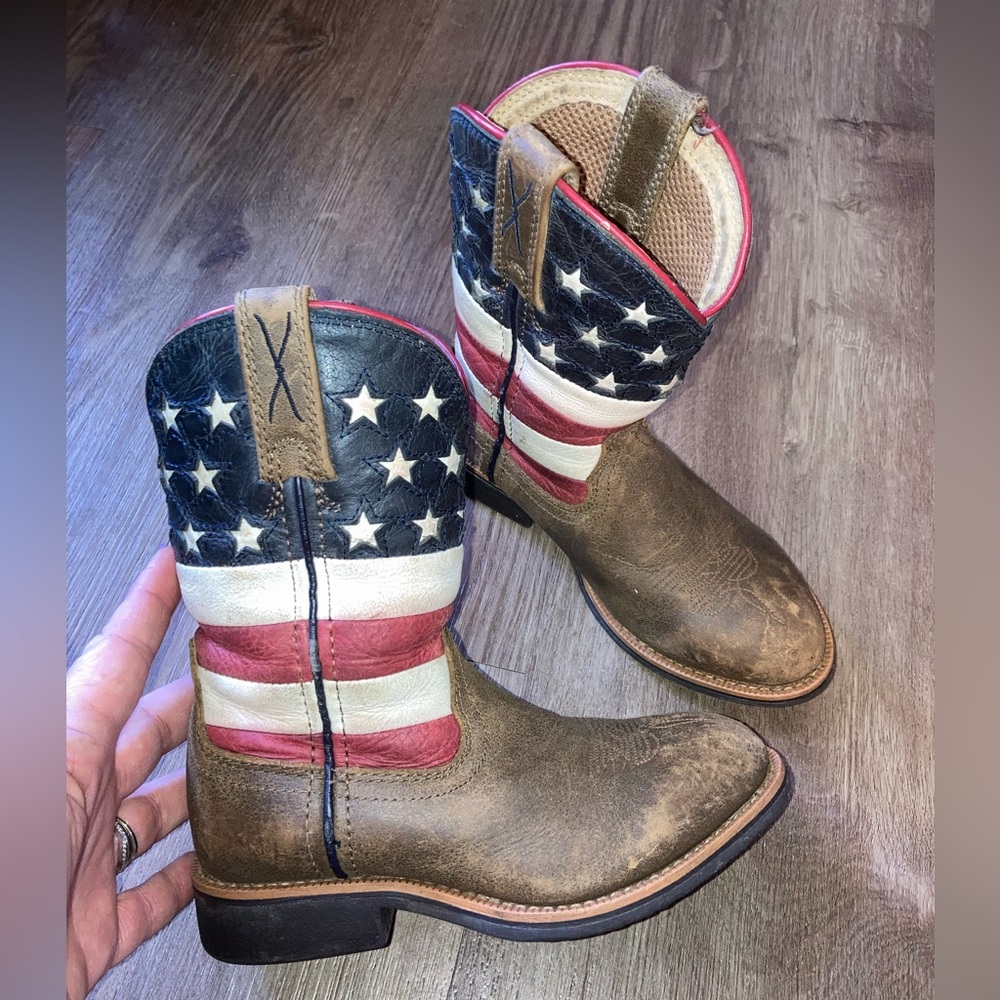Twisted X Kids Boots - Brown, Red, White, and Blue